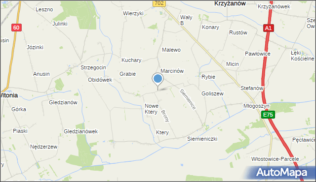 mapa Wyręby Siemienickie, Wyręby Siemienickie na mapie Targeo